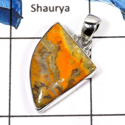 Bumble Bee F - ISP570-Natural Gemstone Bumble Bee Wholesale Pendants 925 Sterling Silver