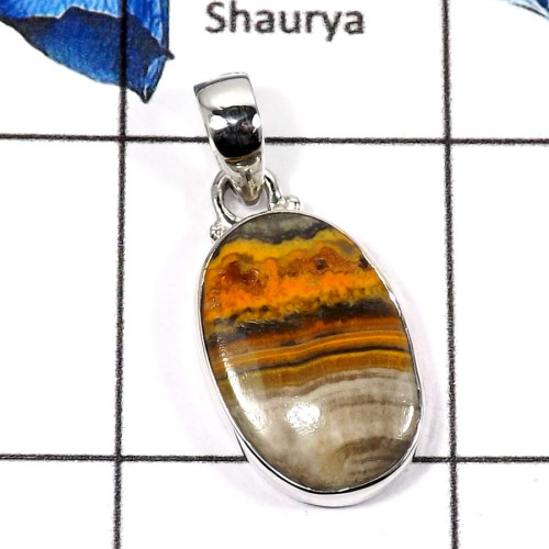 Bumble Bee G - ISP570-Natural Gemstone Bumble Bee Wholesale Pendants 925 Sterling Silver