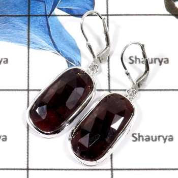 Multi Sapphire A - SDE620-Exclusive Multi Sapphire Checker Cut Handmade Designer Earrings 925 Sterling Silver Multi Sapphire A - SDE620-Exclusive Multi Sapphire Checker Cut Handmade Designer Earrings 925 Sterling Silver