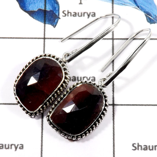 Multi Sapphire B - SDE620-Exclusive Multi Sapphire Checker Cut Handmade Designer Earrings 925 Sterling Silver Multi Sapphire B - SDE620-Exclusive Multi Sapphire Checker Cut Handmade Designer Earrings 925 Sterling Silver