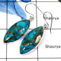 Blue Copper Turquoise A - SPE777-Pretty Look Gemstone Blue Copper Turquoise Handmade Earrings 925 Sterling Silver