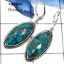 Blue Copper Turquoise D - SPE777-Pretty Look Gemstone Blue Copper Turquoise Handmade Earrings 925 Sterling Silver