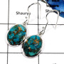 Blue Copper Turquoise I - SPE777-Pretty Look Gemstone Blue Copper Turquoise Handmade Earrings 925 Sterling Silver