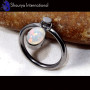 Ethiopian Opal C - SFJ881-Sparkling Ethiopian Opal Gold Plated Black Rhodium Rings 925 Sterling Silver