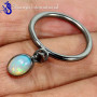 Ethiopian Opal O - SFJ881-Sparkling Ethiopian Opal Gold Plated Black Rhodium Rings 925 Sterling Silver