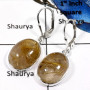 Golden Rutile A - SPE768-Elegant Golden Rutile Handmade Plain Silver Earrings 925 Sterling Silver