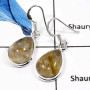 Golden Rutile D - SPE768-Elegant Golden Rutile Handmade Plain Silver Earrings 925 Sterling Silver