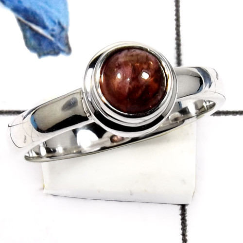 Tourmaline Cab A - PSR739-Attractive Tourmaline Cab Handmade Plain Setting Ring 925 Sterling Silver