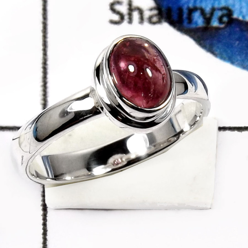 Tourmaline Cab B - PSR739-Attractive Tourmaline Cab Handmade Plain Setting Ring 925 Sterling Silver Tourmaline Cab B - PSR739-Attractive Tourmaline Cab Handmade Plain Setting Ring 925 Sterling Silver
