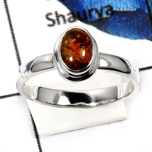 Tourmaline Cab O - PSR739-Attractive Tourmaline Cab Handmade Plain Setting Ring 925 Sterling Silver