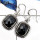 Hematite Cut B - SDE600-Natural Checker Cut Hematite Wholesale Handmade Earrings 925 Sterling Silver