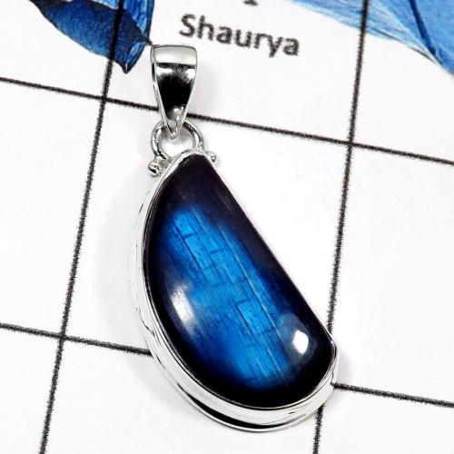 Labradorite Cab D - ISP555-925 Sterling Silver Blue Fire Labradorite Gemstone Fashionable Wholesale Pendants