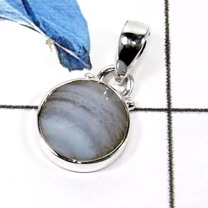 Blue Lace Agate A - SD565-Stunning Checker Cut Blue Lace Agate Designer Pendants 925 Sterling Silver Blue Lace Agate A - SD565-Stunning Checker Cut Blue Lace Agate Designer Pendants 925 Sterling Silver