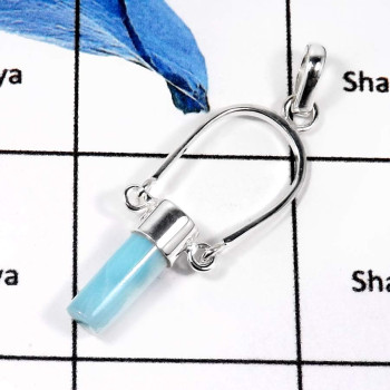 Larimar Cab C - SD459-Attractive Colorful Designer Drop Pendants 925 Sterling Silver Larimar Cab C - SD459-Attractive Colorful Designer Drop Pendants 925 Sterling Silver