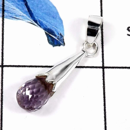 Amethyst Cut E - SD458-Eye Catching Colorful Wholesale Drop Pendants 925 Sterling Silver Amethyst Cut E - SD458-Eye Catching Colorful Wholesale Drop Pendants 925 Sterling Silver