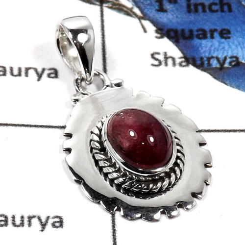 Tourmaline Cab D - SD452-Glorious Tourmaline Cabs Light  Weight Designer Pendants 925 Sterling Silver