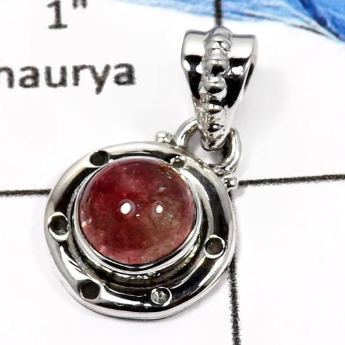 Tourmaline Cab G - SD452-Glorious Tourmaline Cabs Light  Weight Designer Pendants 925 Sterling Silver