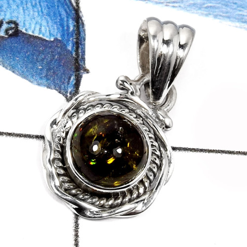Tourmaline Cab H - SD452-Glorious Tourmaline Cabs Light  Weight Designer Pendants 925 Sterling Silver