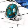 Mohave Blue Copper Turquoise E - SDR550-Natural Mohave Blue Copper Checker Cut Designer Rings 925 Sterling Silver