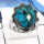 Mohave Blue Copper Turquoise F - SDR550-Natural Mohave Blue Copper Checker Cut Designer Rings 925 Sterling Silver