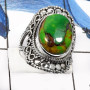 Green Copper Turquoise A - SDR544-Eye Catching Green Copper Turquoise Designer Rings 925 Sterling Silver