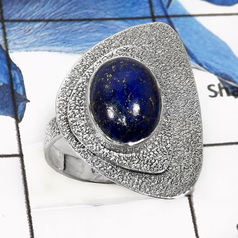 Lapis Lazuli E - SDR537-Attracting Lapis Lazuli Party Special Designer Rings 925 Sterling Silver