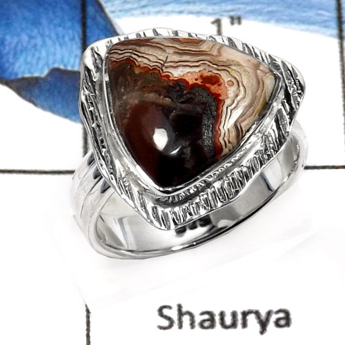 Crazy Lace Agate D - SDR532-Beautiful Crazy Lace Agate Handmade Designer Rings 925 Sterling Silver