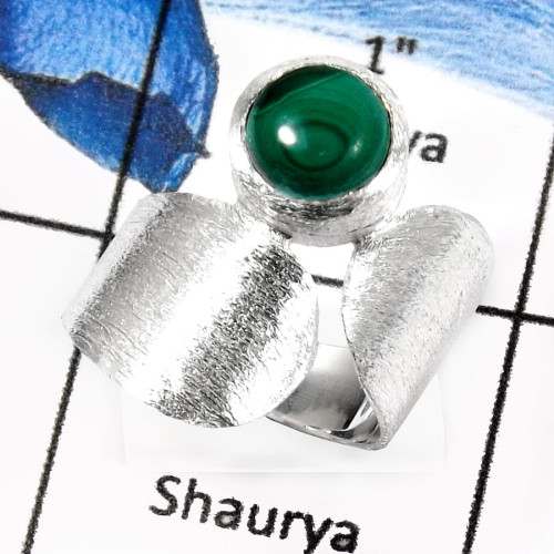 Malachite A - SDR530-Pretty Look Matt Finish Handmade Wholesale Rings 925 Sterling Silver