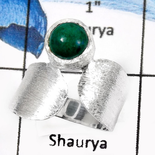 Crysocolla D - SDR530-Pretty Look Matt Finish Handmade Wholesale Rings 925 Sterling Silver Crysocolla D - SDR530-Pretty Look Matt Finish Handmade Wholesale Rings 925 Sterling Silver
