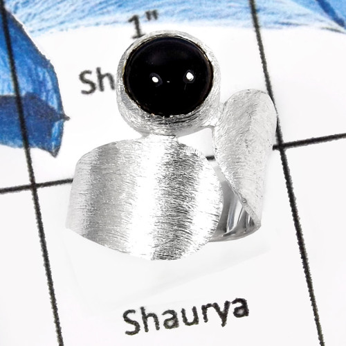 Black Onyx E - SDR530-Pretty Look Matt Finish Handmade Wholesale Rings 925 Sterling Silver