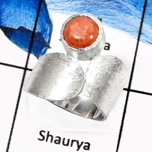 Rhodochrosite F - SDR530-Pretty Look Matt Finish Handmade Wholesale Rings 925 Sterling Silver