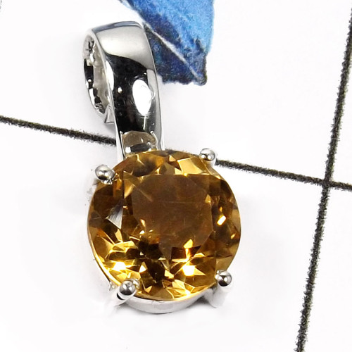 Citrine Cut B - SPS891-Natural Faceted Cut Handmade Prong Setting Pendants 925 Sterling Silver Citrine Cut B - SPS891-Natural Faceted Cut Handmade Prong Setting Pendants 925 Sterling Silver