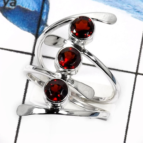 Garnet Cut D - SDR526-Glorious Faceted Cut Designer Wholesale Rings 925 Sterling Silver