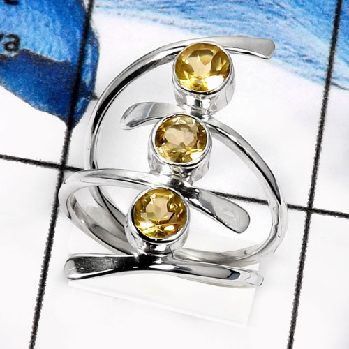 Citrine Cut G - SDR526-Glorious Faceted Cut Designer Wholesale Rings 925 Sterling Silver