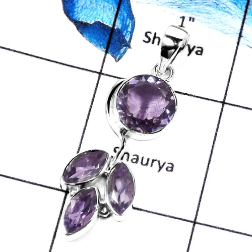 Amethyst F - SD443-CHARMING DESIGNER PENDENT 925 STERLING SILVER Amethyst F - SD443-CHARMING DESIGNER PENDENT 925 STERLING SILVER