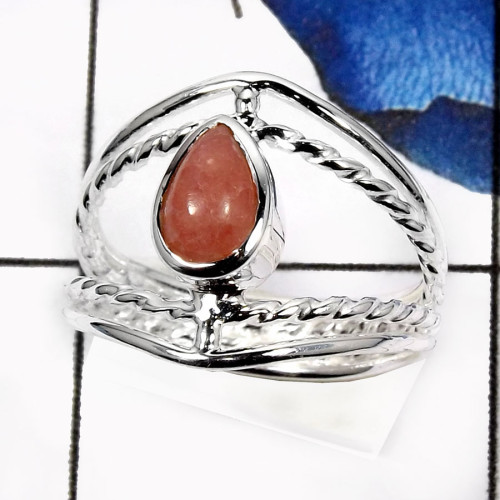 Rhodochrosite B - SDR524-Glorious New Design Colorful Handmade Designer Rings 925 Sterling Silver