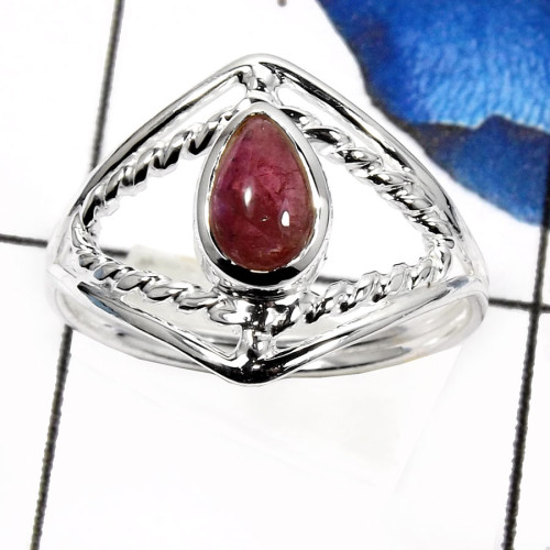 Garnet Cab C - SDR524-Glorious New Design Colorful Handmade Designer Rings 925 Sterling Silver
