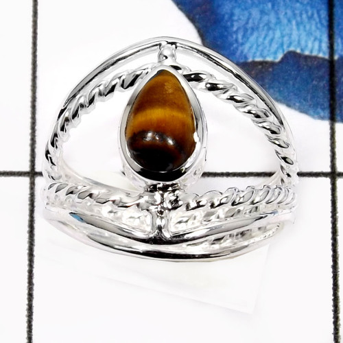 Tiger Eye E - SDR524-Glorious New Design Colorful Handmade Designer Rings 925 Sterling Silver
