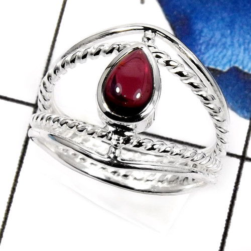Garnet Cab O - SDR524-Glorious New Design Colorful Handmade Designer Rings 925 Sterling Silver