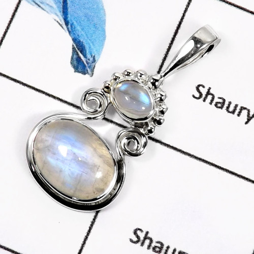 Rainbow Moonstone A - SD434-Natural Gemstones Cab & Cut Designer Wholesale Pendants 925 Sterling Silver Rainbow Moonstone A - SD434-Natural Gemstones Cab & Cut Designer Wholesale Pendants 925 Sterling Silver