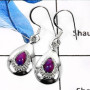 Purple Turquoise C - SDE598-Fabulous Cabochon Gemstones Light Weight Designer Earrings 925 Sterling Silver