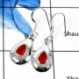 Carnelian Cut O - SDE594-Stunning Cut Gemstones Handmade Wedding Earrings 925 Sterling Silver
