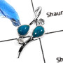 Chrysocolla & Crystal Quartz A - CSP908-GRACEFUL DESIGNER PENDENT 925 STERLING SILVER