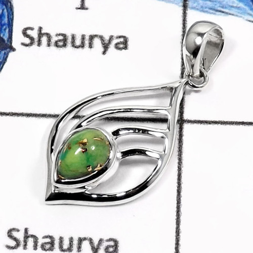 Green Copper Turquoise K - CSP907-Attracting Latest Design Fashionable Casting Pendants 925 Sterling Silver Green Copper Turquoise K - CSP907-Attracting Latest Design Fashionable Casting Pendants 925 Sterling Silver