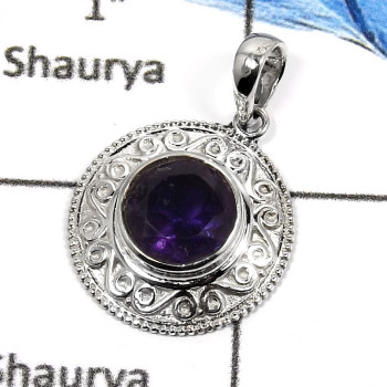 Amethyst Cut A - CSP904-Natural Faceted Cut Designer Casting Pendants 925 Sterling Silver Amethyst Cut A - CSP904-Natural Faceted Cut Designer Casting Pendants 925 Sterling Silver