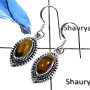 Tiger Eye C - SDE584-Exclusive Cabochon Gemstone's Designer Fashionable Earrings 925 Sterling Silver