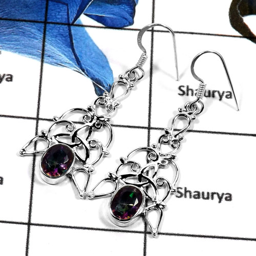 Mystic Quartz F - SDE579-CASUAL DESIGNER EARING 925 STERLING SILVER