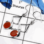 Carnelian Cut G - SDE578-Natural Cab & Cut Designer Dangle Earrings 925 Sterling Silver