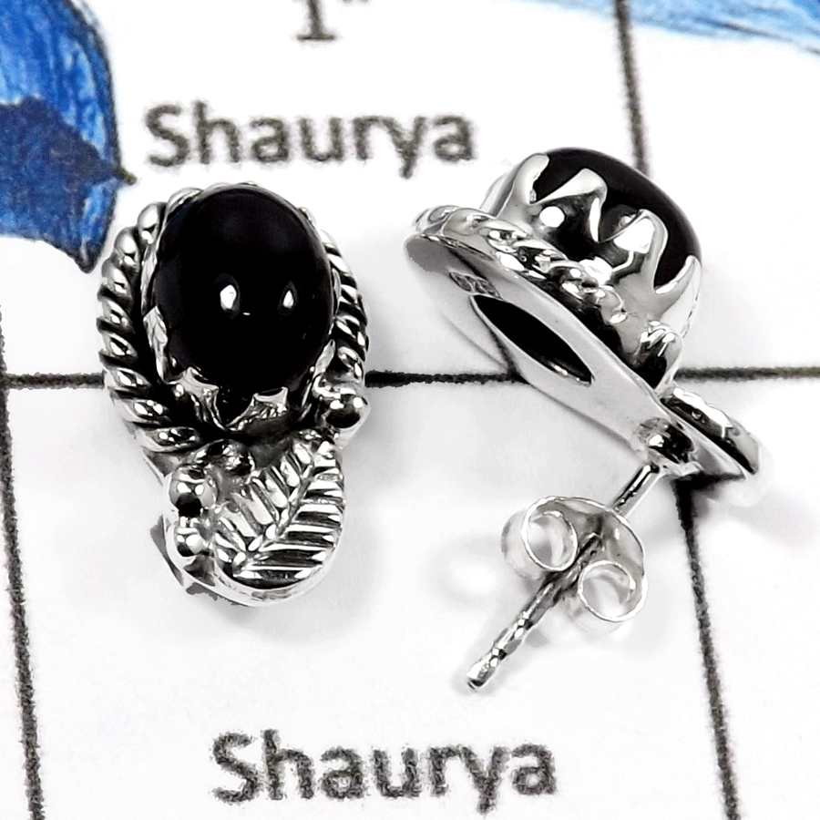 Black Onyx cab C - SSE840-Elegant Colorful Designer Light Weight Stud Earrings 925 Sterling Silver Black Onyx cab C - SSE840-Elegant Colorful Designer Light Weight Stud Earrings 925 Sterling Silver