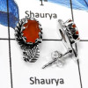 Carnelian Cut D - SDE839-Beautiful Faceted Cut Designer Earrings 925 Sterling Silver
